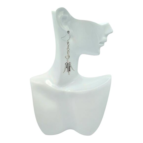 Wine Opener Dangle Earrings – Fun Wine Lover Jewelry - Picture 3 of 3
